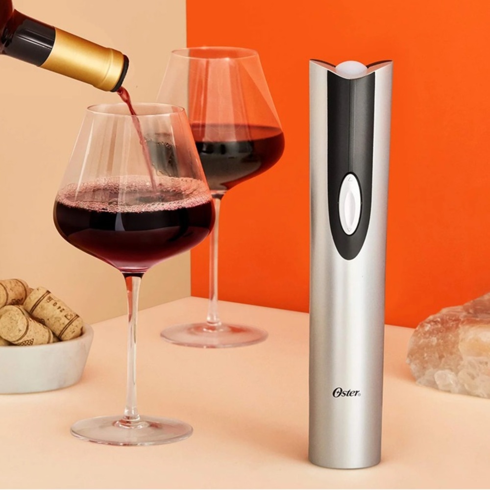 OSTER CORDLESS ELECTRIC WINE BOTTLE OPENER WITH FOIL CUTTER